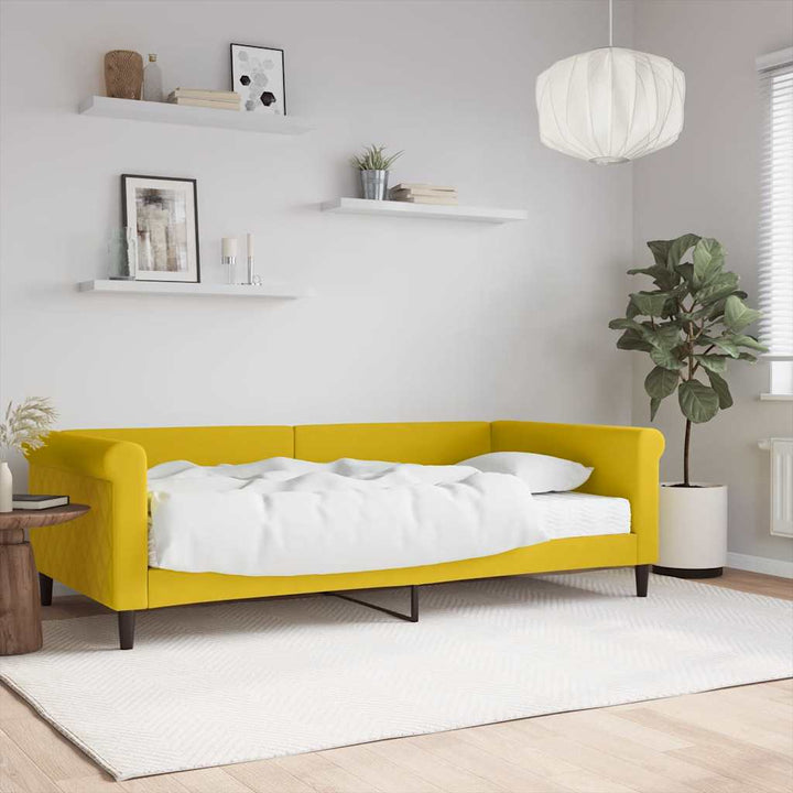 daybed med madras 100x200 cm velour gul
