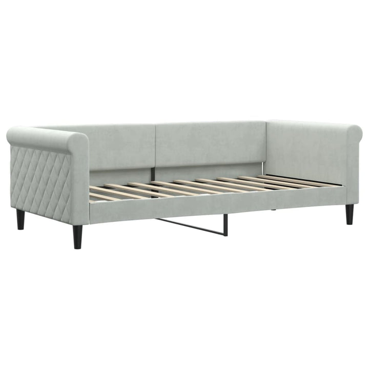 daybed med madras 90x190 cm velour lysegrå