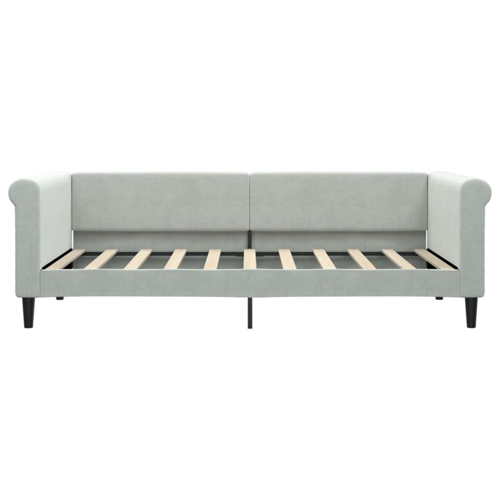 daybed med madras 90x190 cm velour lysegrå