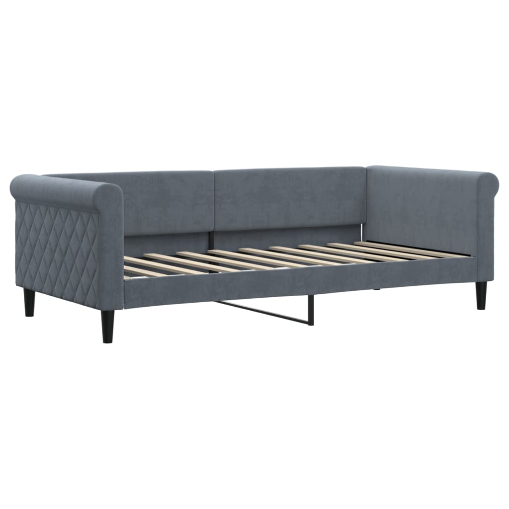 daybed med madras 90x190 cm velour mørkegrå