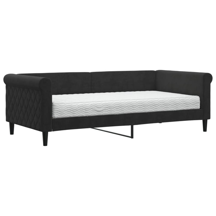 daybed med madras 90x190 cm velour sort