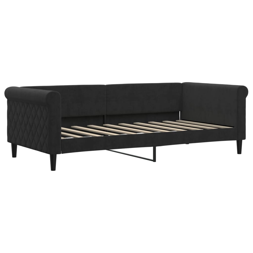 daybed med madras 90x190 cm velour sort