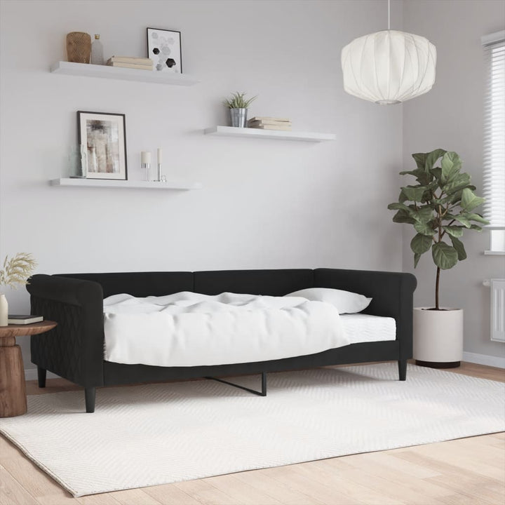 daybed med madras 90x190 cm velour sort