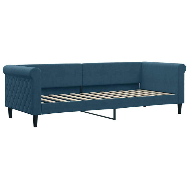 daybed med udtræk 80x200 cm velour blå