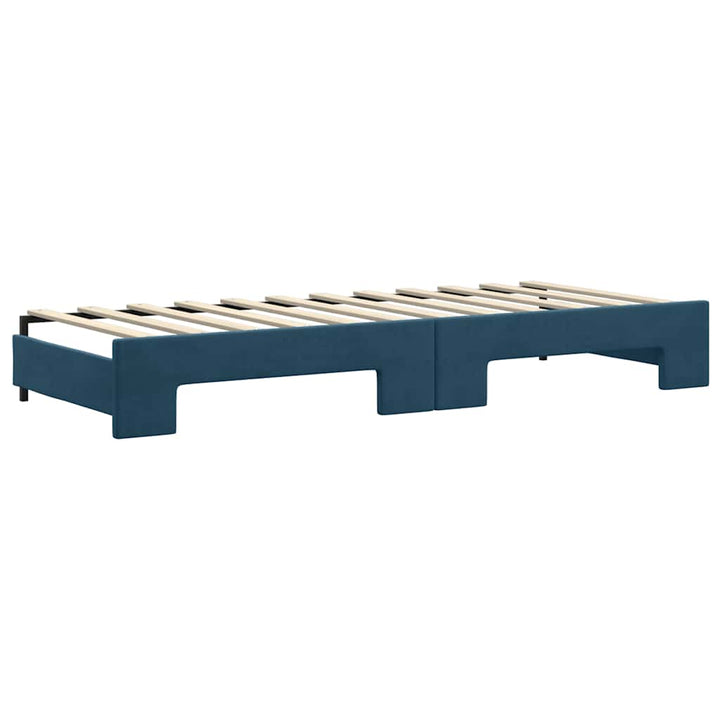 daybed med udtræk 80x200 cm velour blå