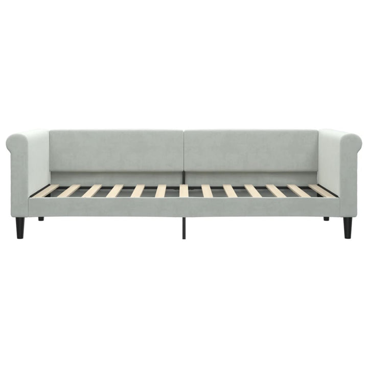 daybed med udtræk 80x200 cm velour lysegrå