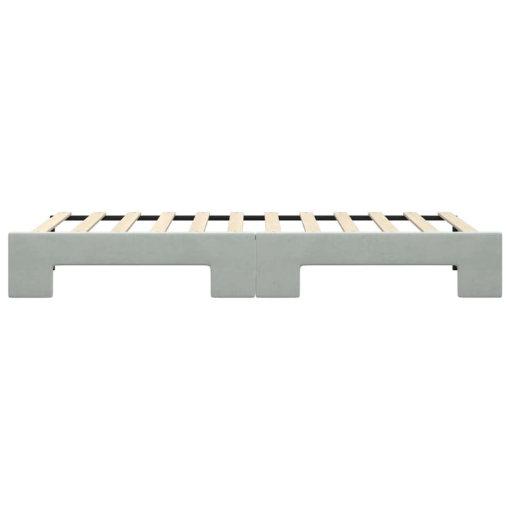 daybed med udtræk 80x200 cm velour lysegrå