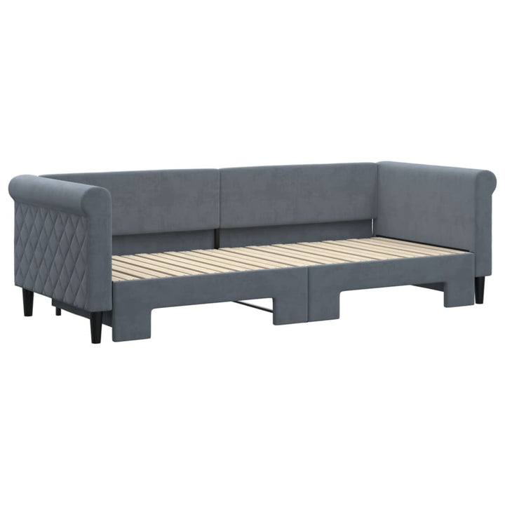 daybed med udtræk 80x200 cm velour mørkegrå
