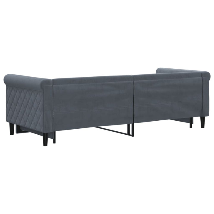 daybed med udtræk 80x200 cm velour mørkegrå