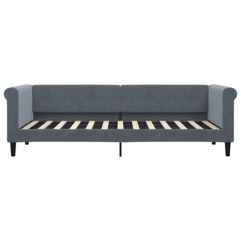 daybed med udtræk 80x200 cm velour mørkegrå