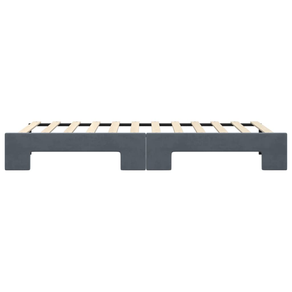 daybed med udtræk 80x200 cm velour mørkegrå