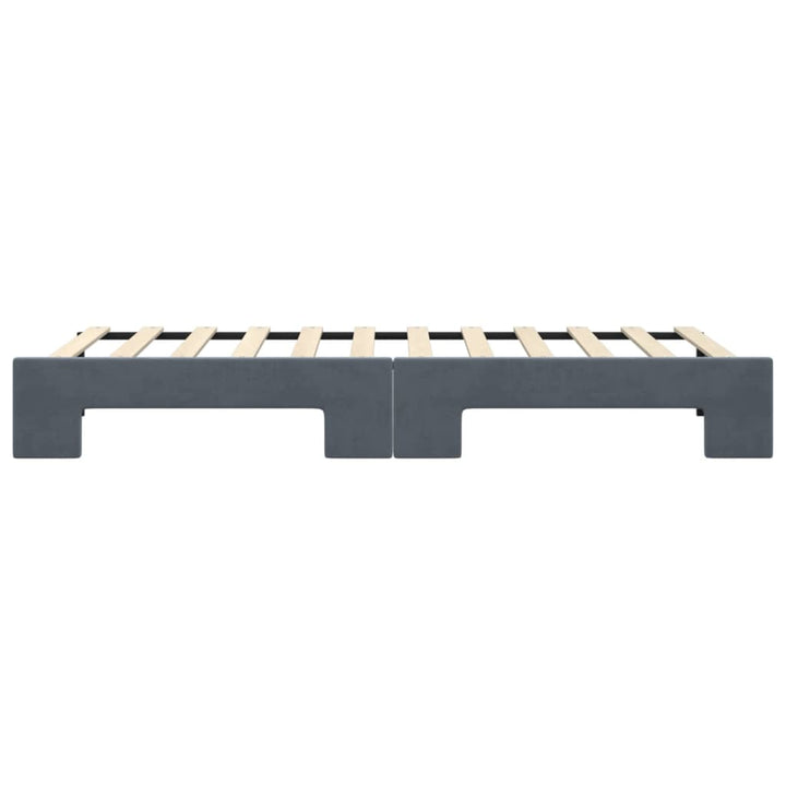 daybed med udtræk 80x200 cm velour mørkegrå