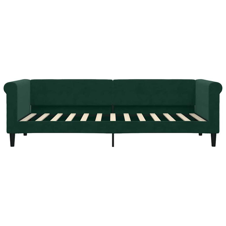 daybed med udtræk 80x200 cm velour mørkegrøn