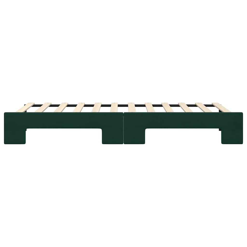 daybed med udtræk 80x200 cm velour mørkegrøn