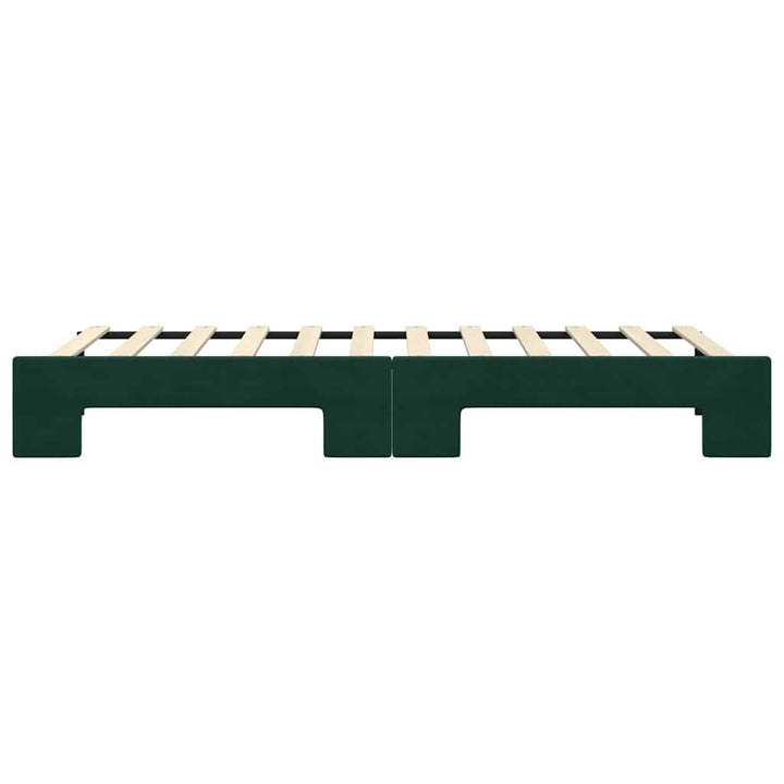 daybed med udtræk 80x200 cm velour mørkegrøn