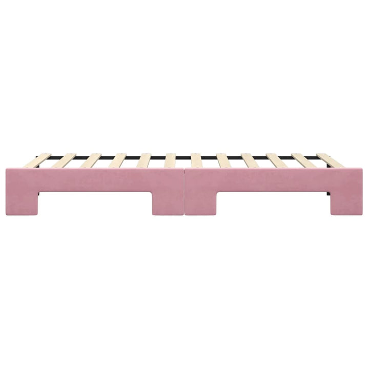 daybed med udtræk 80x200 cm velour lyserød