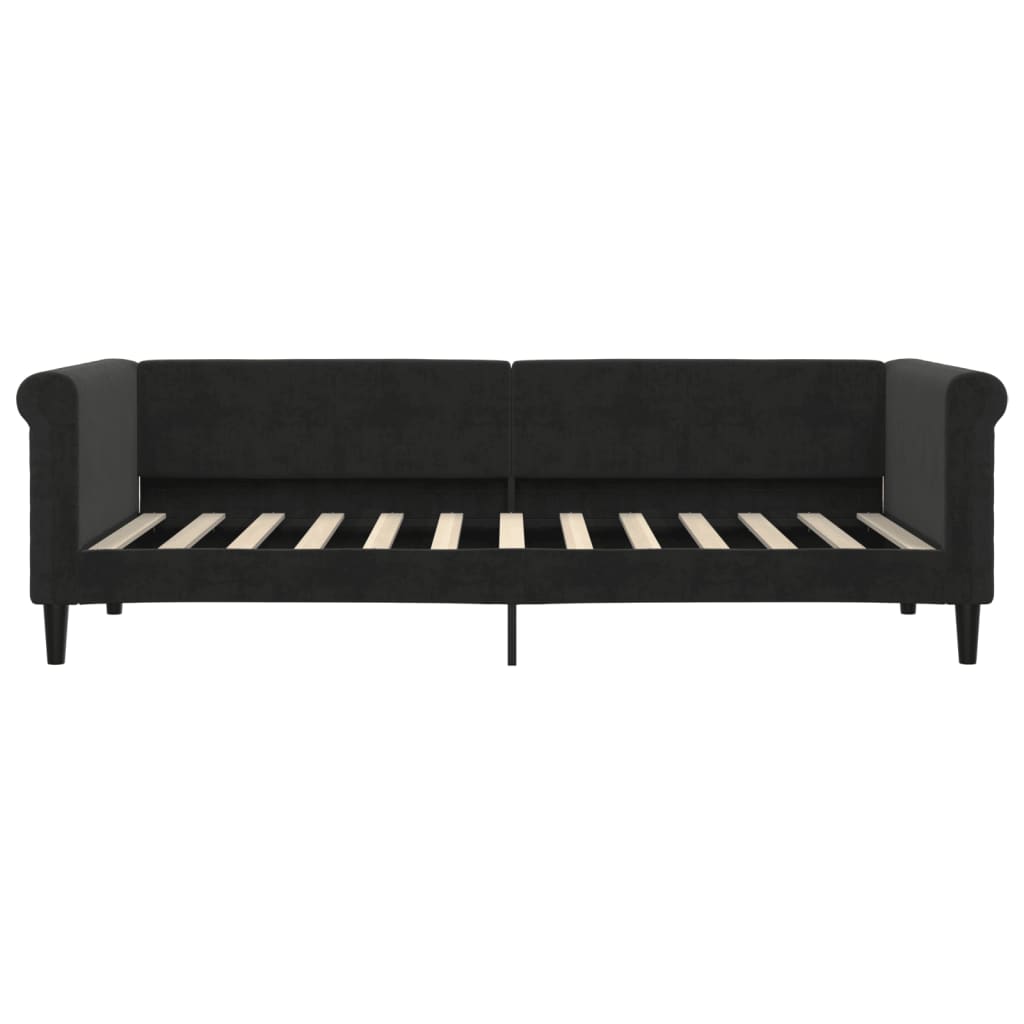 daybed med udtræk 80x200 cm velour sort