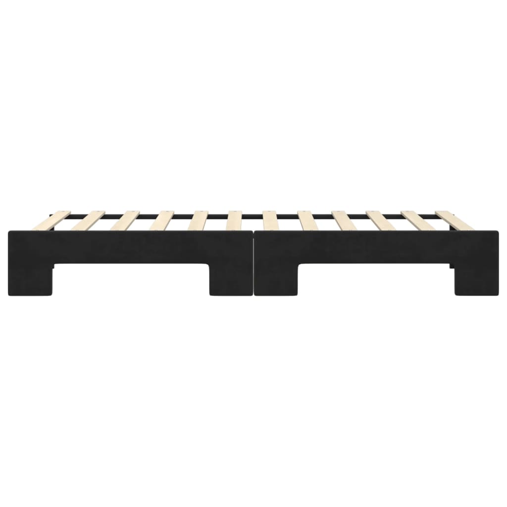 daybed med udtræk 80x200 cm velour sort