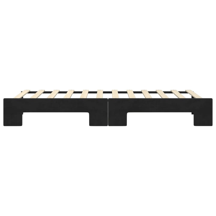 daybed med udtræk 80x200 cm velour sort