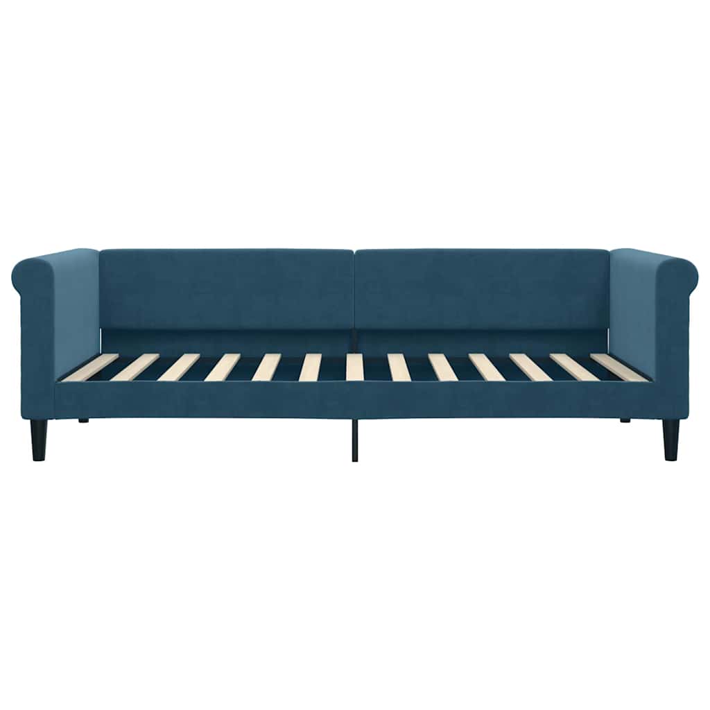 daybed med udtræk 90x200 cm velour blå