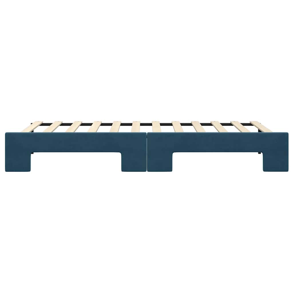 daybed med udtræk 90x200 cm velour blå