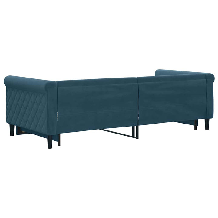 daybed med udtræk 90x200 cm velour blå