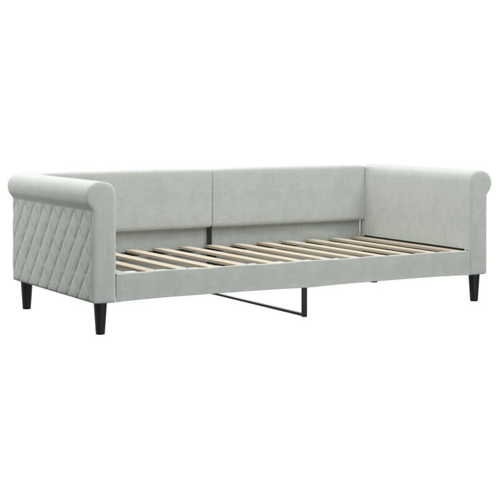 daybed med udtræk 90x200 cm velour lysegrå