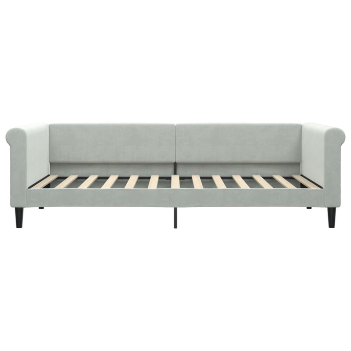daybed med udtræk 90x200 cm velour lysegrå