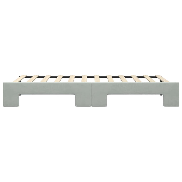daybed med udtræk 90x200 cm velour lysegrå