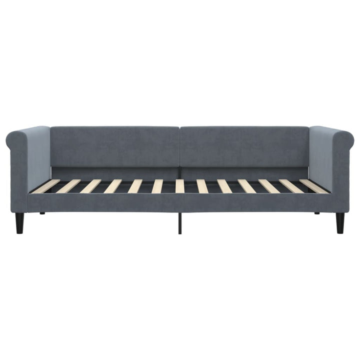 daybed med udtræk 90x200 cm velour mørkegrå