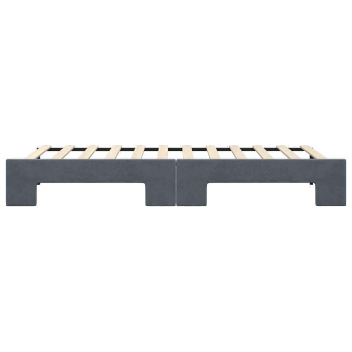 daybed med udtræk 90x200 cm velour mørkegrå
