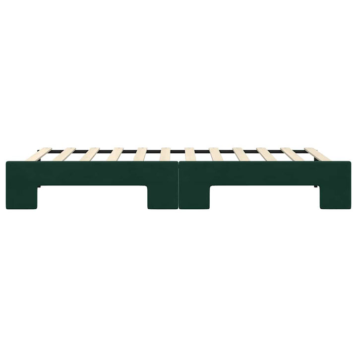 daybed med udtræk 90x200 cm velour mørkegrøn