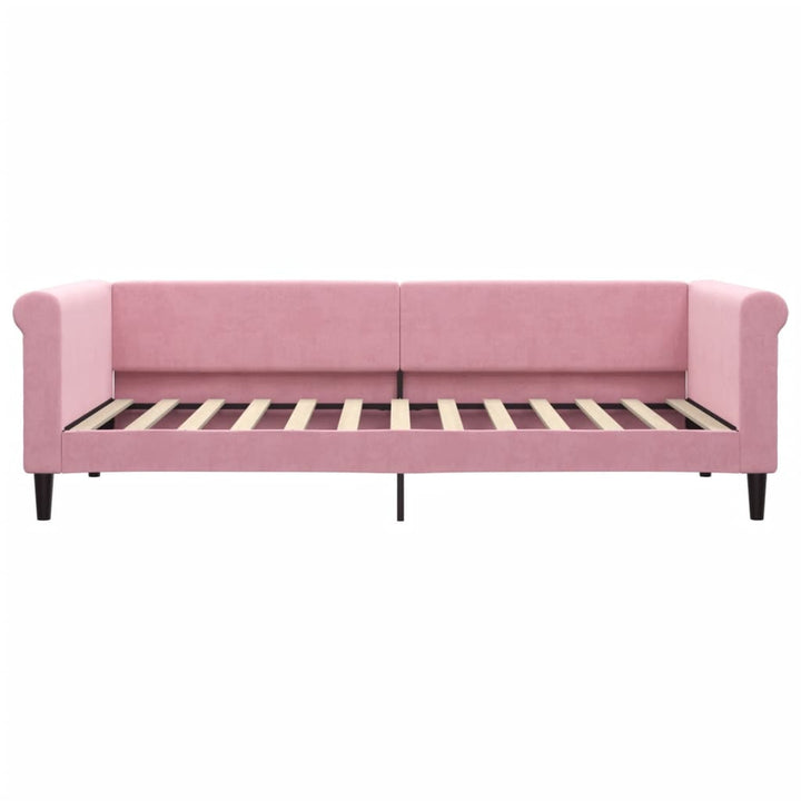 daybed med udtræk 90x200 cm velour lyserød