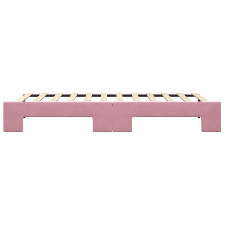 daybed med udtræk 90x200 cm velour lyserød