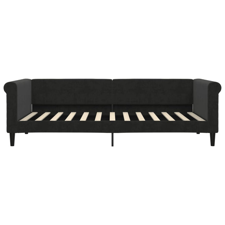 daybed med udtræk 90x200 cm velour sort
