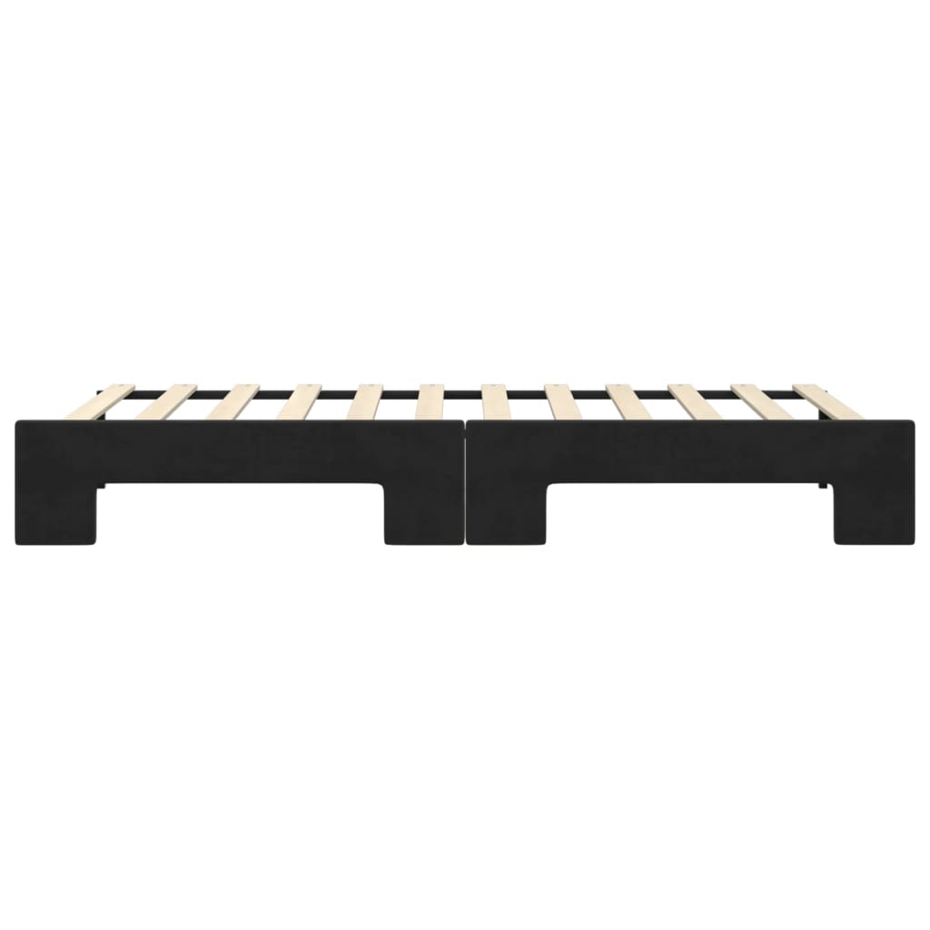 daybed med udtræk 90x200 cm velour sort