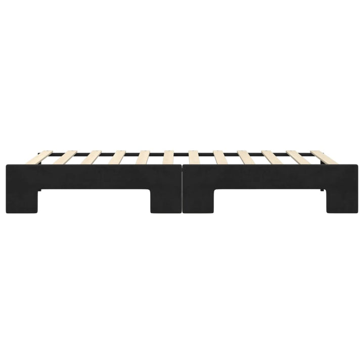 daybed med udtræk 90x200 cm velour sort