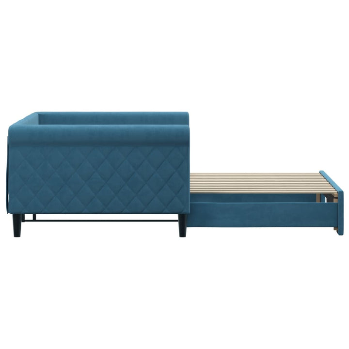 daybed med udtræk 100x200 cm velour blå