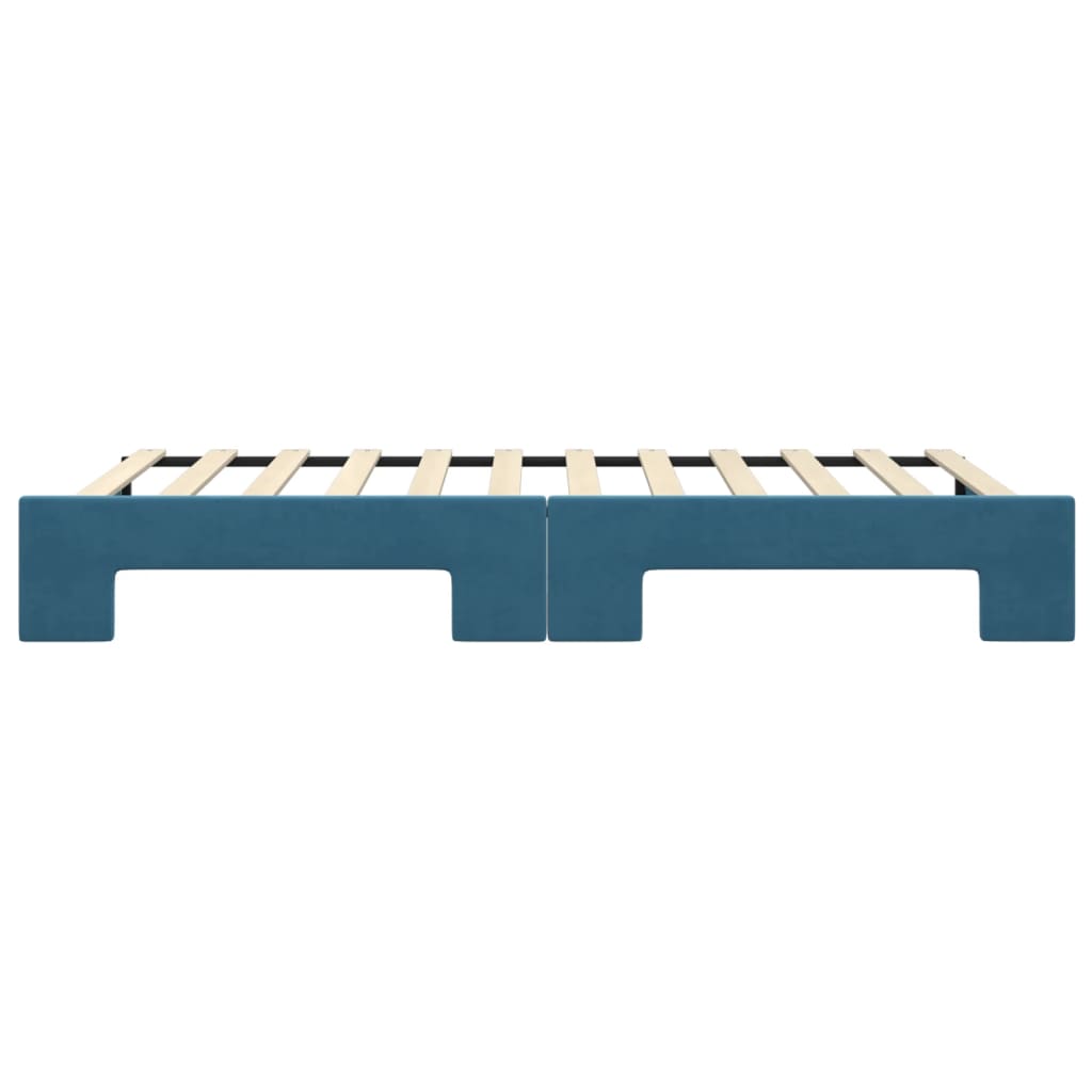 daybed med udtræk 100x200 cm velour blå