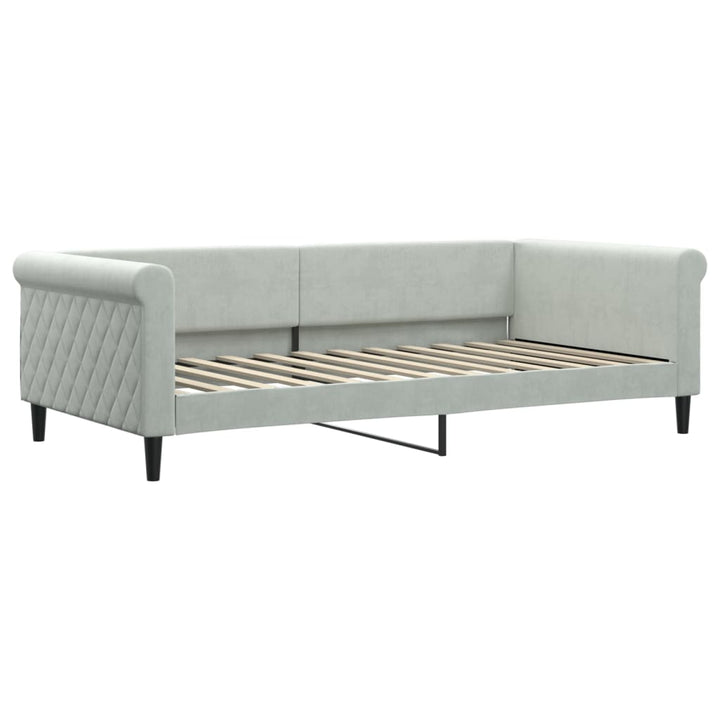 daybed med udtræk 100x200 cm velour lysegrå