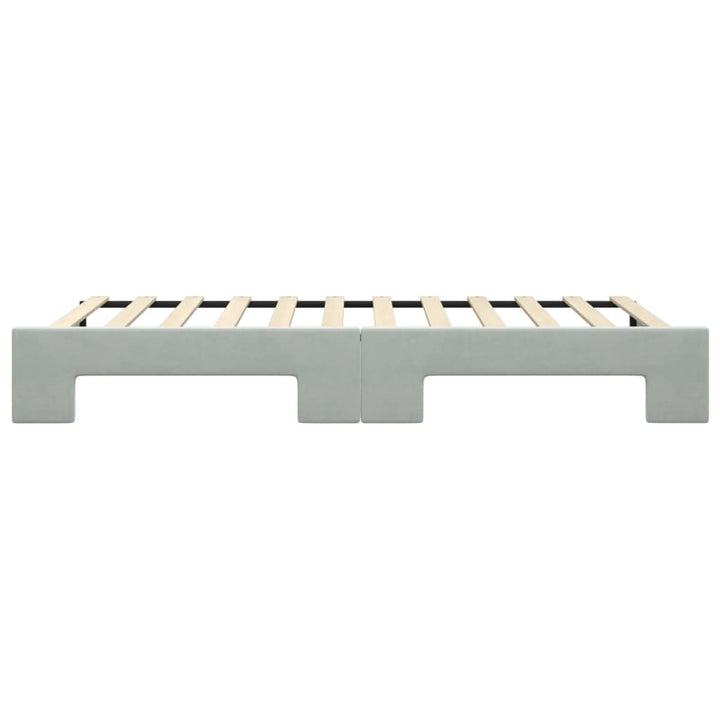 daybed med udtræk 100x200 cm velour lysegrå