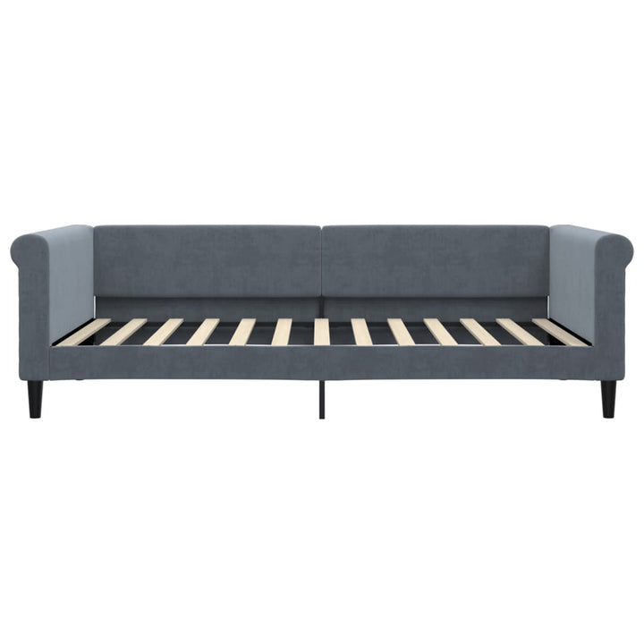 daybed med udtræk 100x200 cm velour mørkegrå