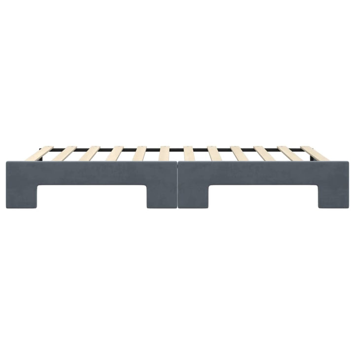 daybed med udtræk 100x200 cm velour mørkegrå