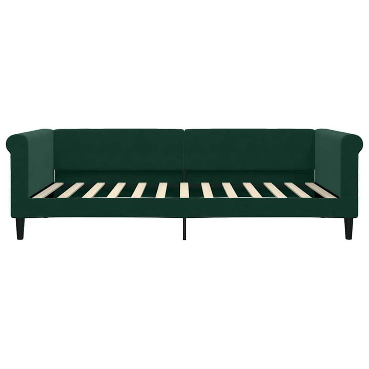 daybed med udtræk 100x200 cm velour mørkegrøn