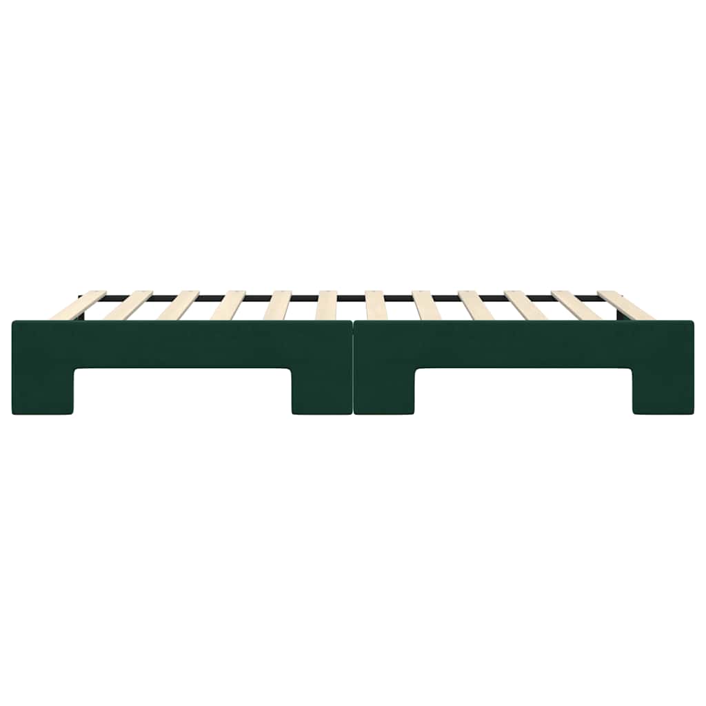 daybed med udtræk 100x200 cm velour mørkegrøn