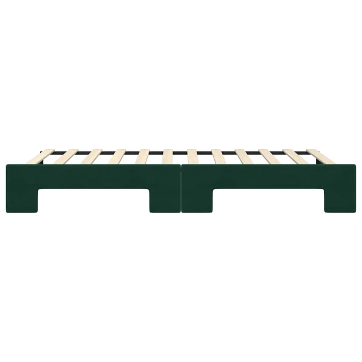 daybed med udtræk 100x200 cm velour mørkegrøn