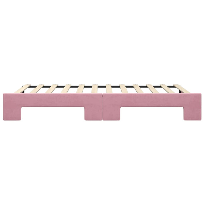 daybed med udtræk 100x200 cm velour lyserød