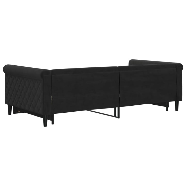 daybed med udtræk 100x200 cm velour sort