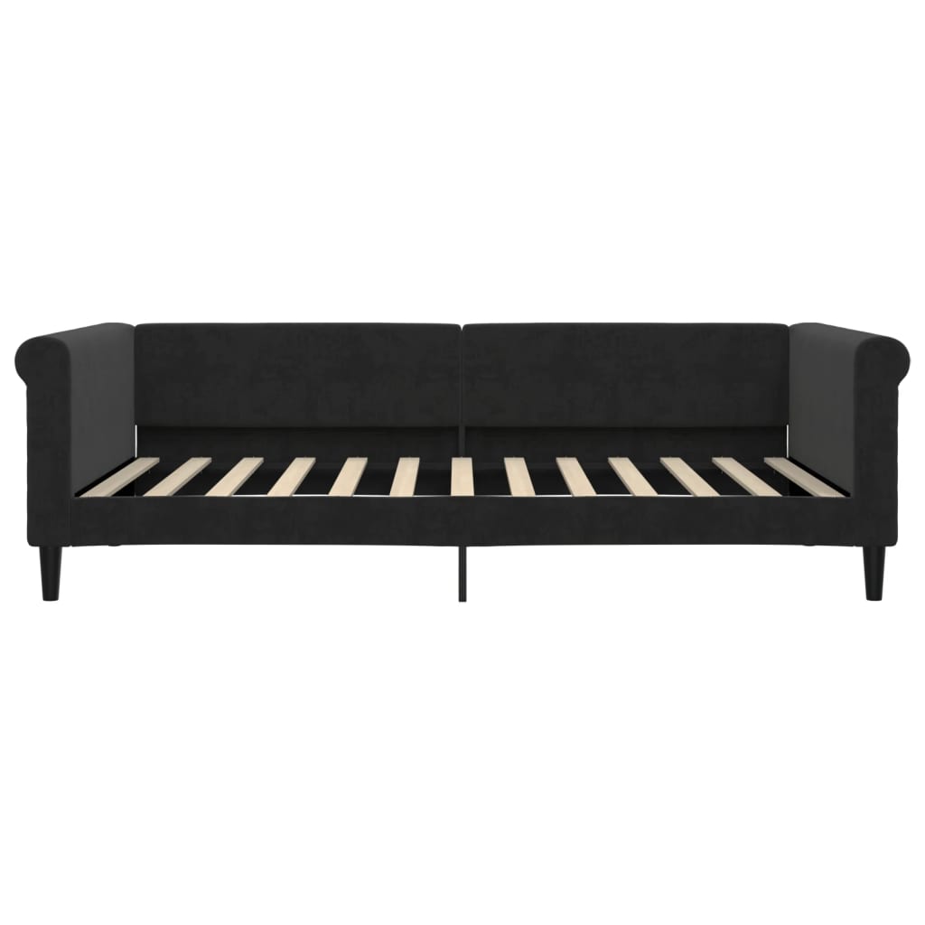 daybed med udtræk 100x200 cm velour sort