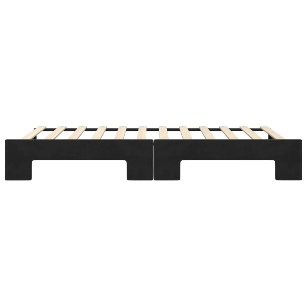 daybed med udtræk 100x200 cm velour sort